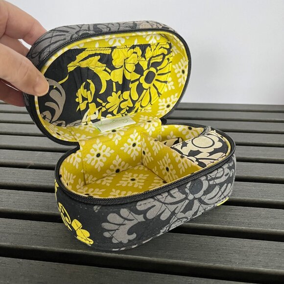 Vera Bradley Baroque Jewelry Case Box Container Yellow/Black - Picture 1 of 13